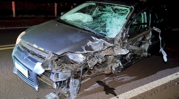 Acidente na PR-491 envolve dois carros e deixa motoristas feridos  proximo a Nova Santa Rosa