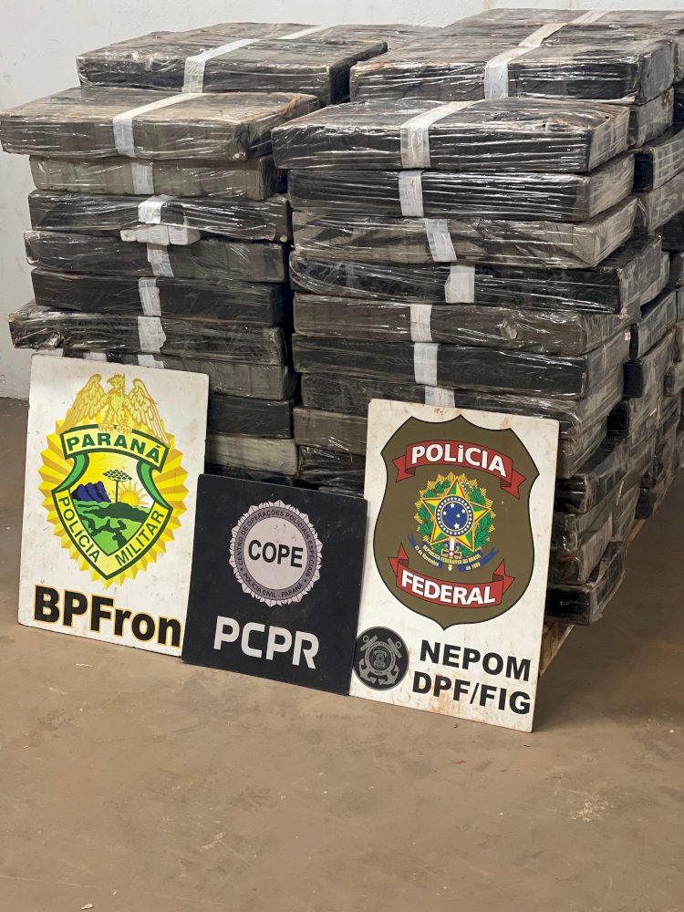 Mais de uma tonelada de maconha é apreendida em embarcação em Santa Helena