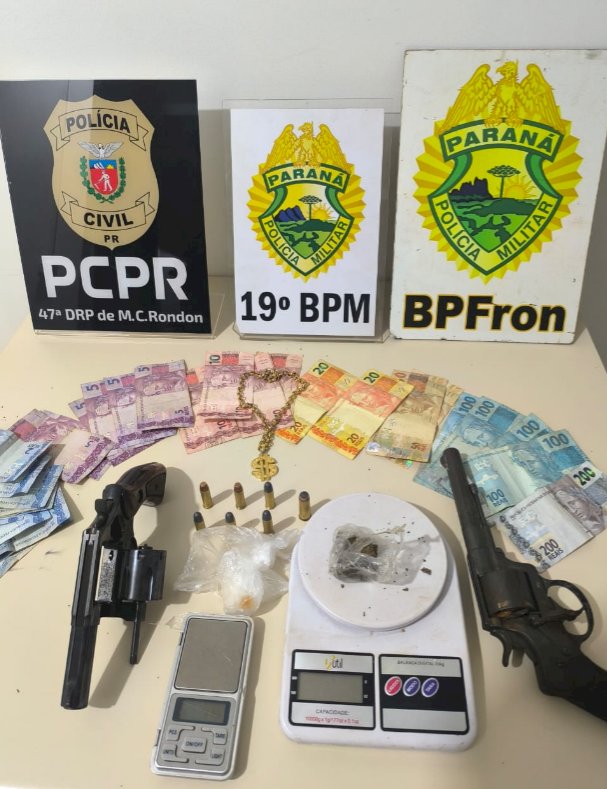 Ação conjunta resulta na prisão de foragido e apreensão de armas em Marechal Rondon