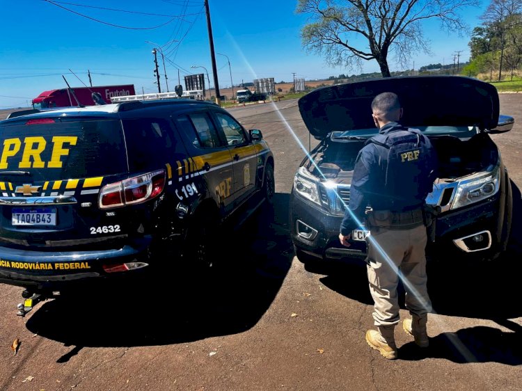 PRF recupera caminhonete roubada em São Paulo e prende condutor na BR-277