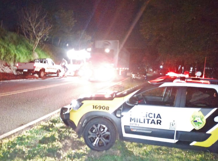 Acidente entre caminhonete e Montana é registrado na PR-491,  entre Marechal Rondon e Novo Três Passos