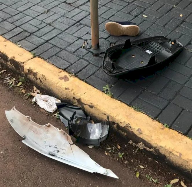 ACIDENTE GRAVE ENTRE CARRO E MOTO DEIXA MOTOCICLISTA FERIDO EM MARECHAL CÂNDIDO RONDON