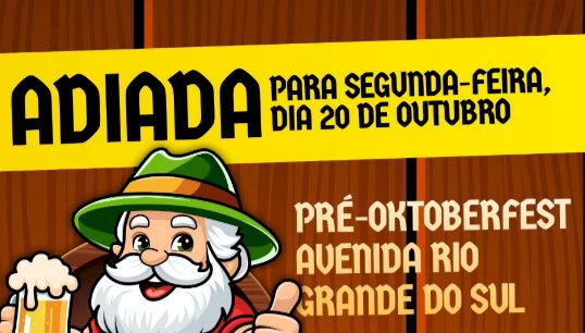 Pré-Oktoberfest na avenida Rio Grande do Sul é adiada para segunda-feira
