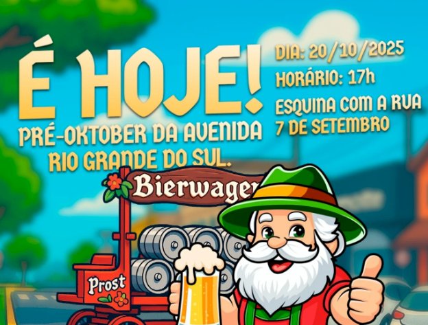 Pré-Oktoberfest na avenida Rio Grande do Sul acontece nesta segunda-feira