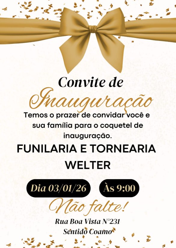 Funilaria e Tornearia Welter anuncia mudança para nova sede e pausa temporária nas atividades