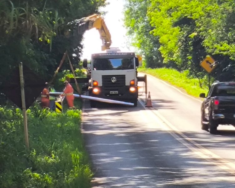 Obras provocam trânsito em meia pista na BR-491, em Nova Santa Rosa